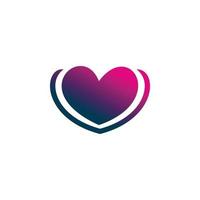 full color love heart logo design vector