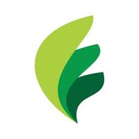 green letter f logo design vector