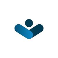blue people modern shape logo design vector