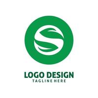 circle nature leaf logo design vector