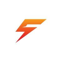 lightning letter f logo design vector