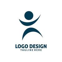 diseño de logotipo de deporte activo de personas vector