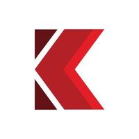 diseño de logotipo de flecha roja letra k vector