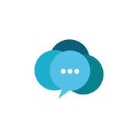 blue chat group logo design vector