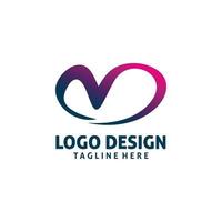 color letter m shape logo design vector