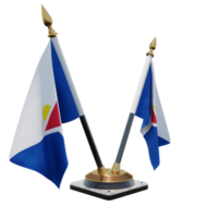 soporte de bandera de escritorio de doble v de ilustración 3d de saint martin png