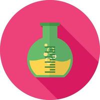 Round Bottom Flask Flat Long Shadow Icon vector