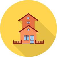 House with Garage Flat Long Shadow Icon vector