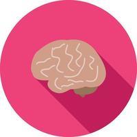 Brain Flat Long Shadow Icon vector