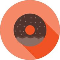 Doughnut sprinkled Flat Long Shadow Icon vector