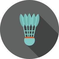 Shuttlecock Flat Long Shadow Icon vector