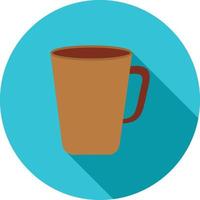 Tea Mug Flat Long Shadow Icon vector