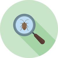 Find Bugs Flat Long Shadow Icon vector