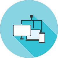 Connected Devices Flat Long Shadow Icon vector