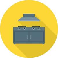 Cooking Stove Flat Long Shadow Icon vector