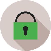 Lock Flat Long Shadow Icon vector