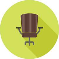 Office Chair Flat Long Shadow Icon vector