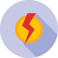 icono de sombra larga plana de corriente eléctrica vector