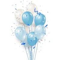 ballons de décoration d'anniversaire bleus de luxe png