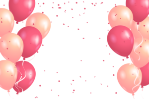 Confetti And luxury pink Balloon Birthday Celebration border png