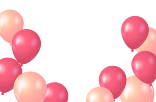 Confetti And luxury pink Balloon Birthday Celebration border png