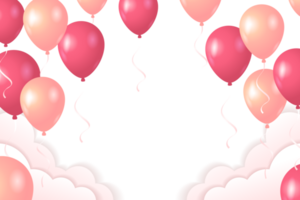 Confetti And luxury pink Balloon Birthday Celebration border png