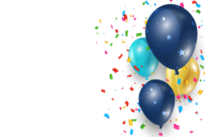 Confetti And luxury Balloon Birthday Celebration border png
