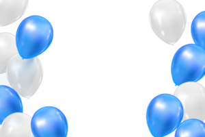 konfetti und luxus blauer ballon geburtstagsfeier grenze png