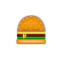 Burger-Design mit 3D-Stil und bunt. png