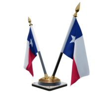 texas illustration 3d double v support de drapeau de bureau png