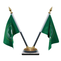 união africana ilustração 3d suporte de bandeira de mesa dupla v png