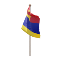 palmyra-atoll 3d-illustration flagge auf der stange. Fahnenmast aus Holz png
