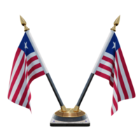 Liberia 3d illustration Double V Desk Flag Stand png