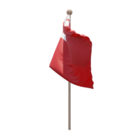 Tonga 3d illustration flag on pole. Wood flagpole png