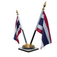 Tailândia ilustração 3d dupla v suporte de bandeira de mesa png