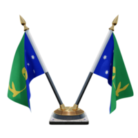 illustration 3d de l'île de noël porte-drapeau de bureau double v png