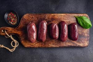 black pudding sausage bloody healthy meal food snack diet on the table copy space food background photo