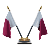 Qatar 3d illustration Double V Desk Flag Stand png