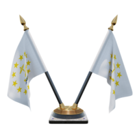 illustration 3d de rhode island support de drapeau de bureau double v png