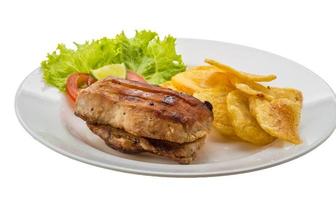 Grilled pork with potato photo