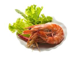 Boiled king prawns photo