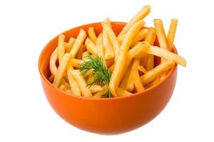 French fries on white background photo