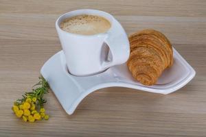 Coffee with croissant photo