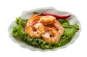 Unshelled king prawn photo