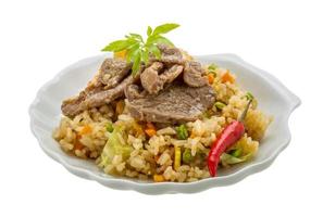 Fried rice with beef photo