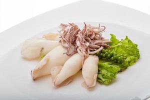 Boiled squid close up view photo