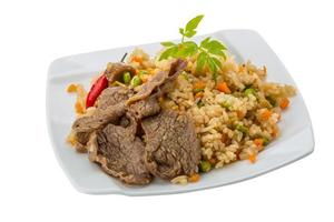 Fried rice with beef photo