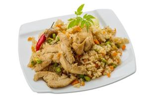 Fried rice with chicken photo