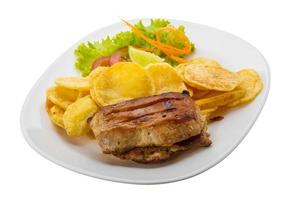 Grilled pork with potato photo