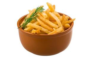 French fries on white background photo